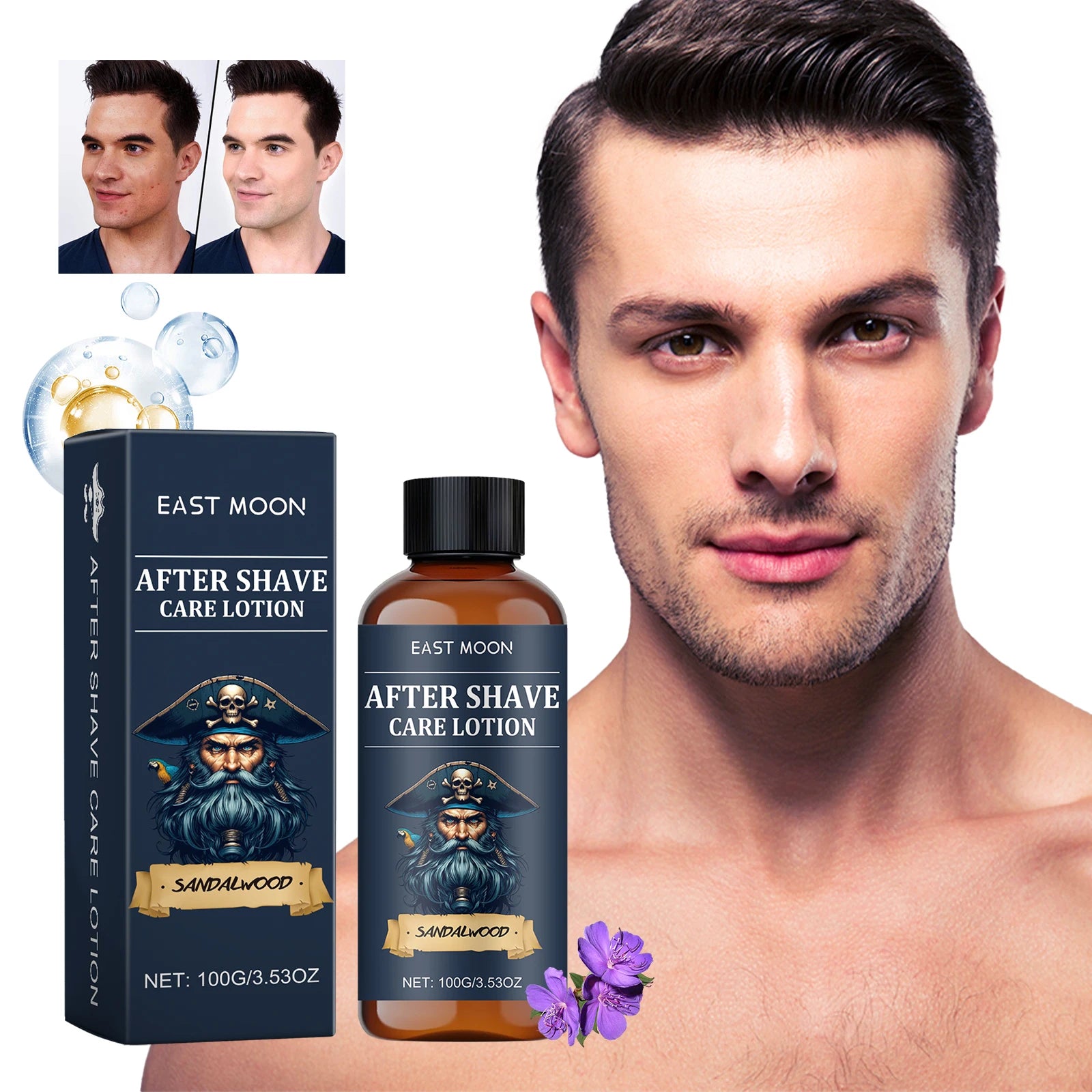 East Moon Aftershave Lotion – Soothing & Moisturizing Skin Care for Men