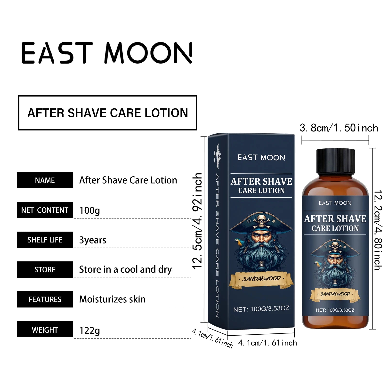 East Moon Aftershave Lotion – Soothing & Moisturizing Skin Care for Men