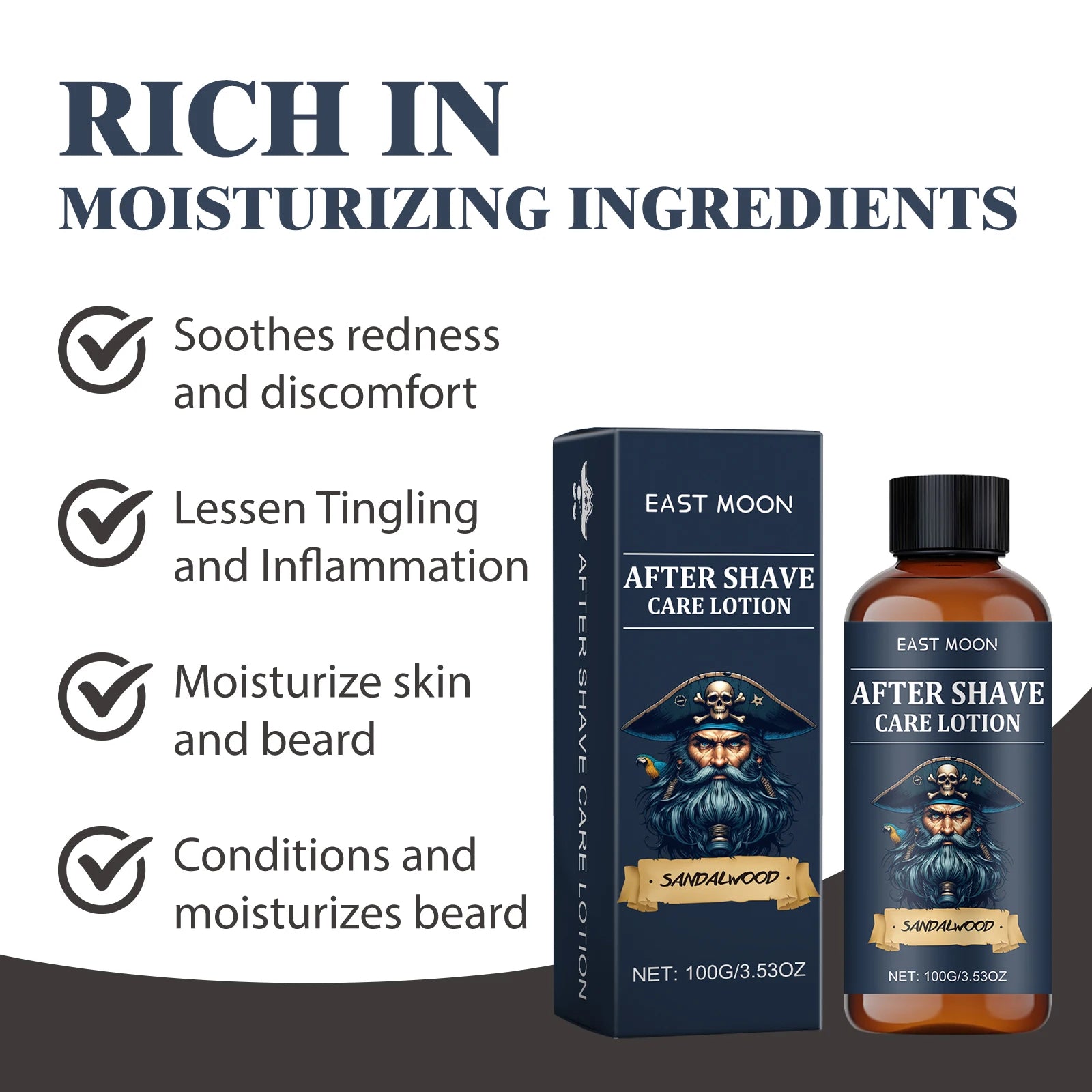 East Moon Aftershave Lotion – Soothing & Moisturizing Skin Care for Men