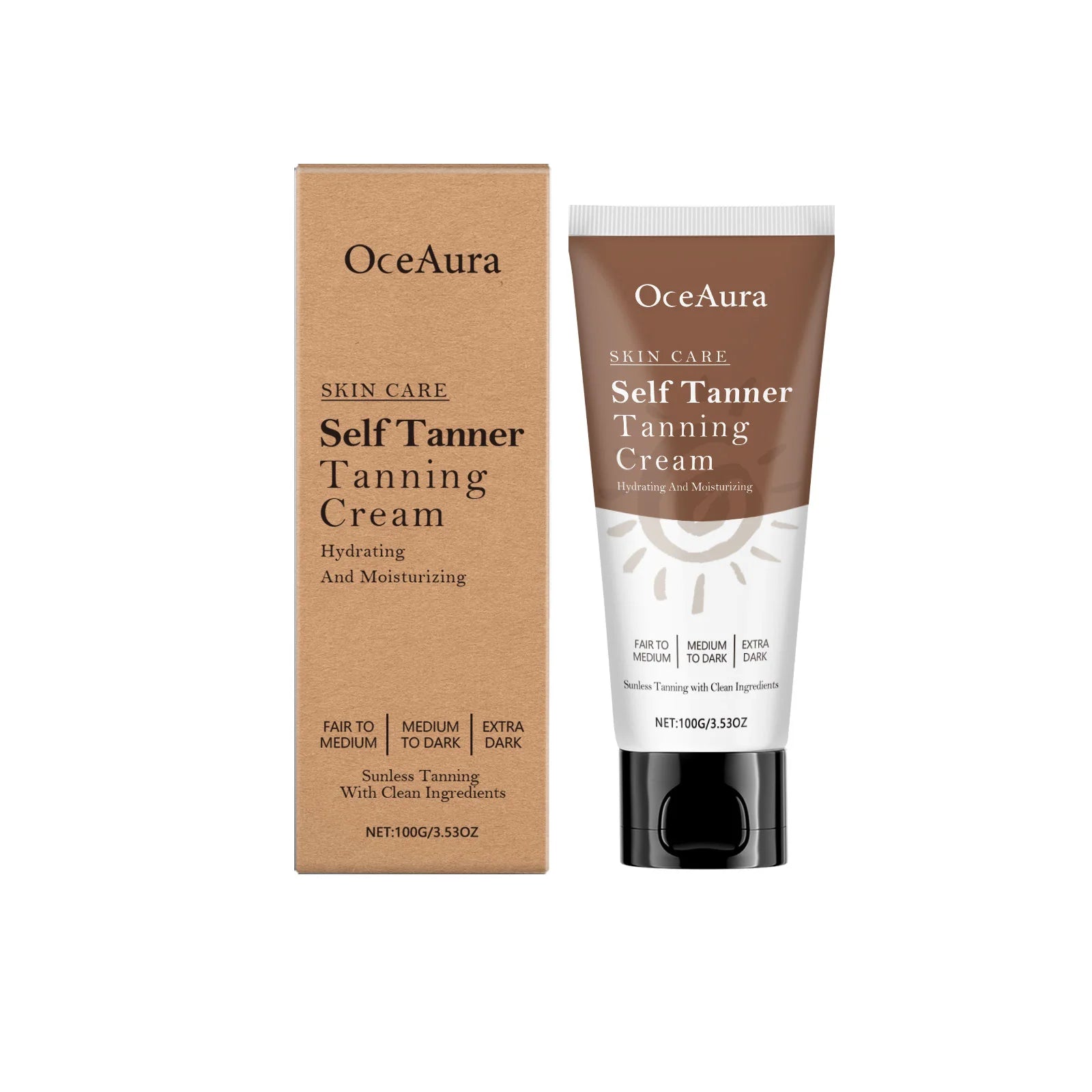 Oceaura 100g Fake Tan Body Cream – Tanning Accelerator Lotion