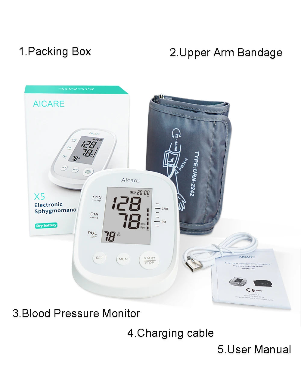 AICARE Upper Arm Digital Blood Pressure Monitor