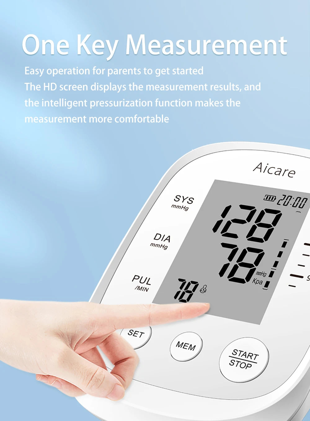 AICARE Upper Arm Digital Blood Pressure Monitor