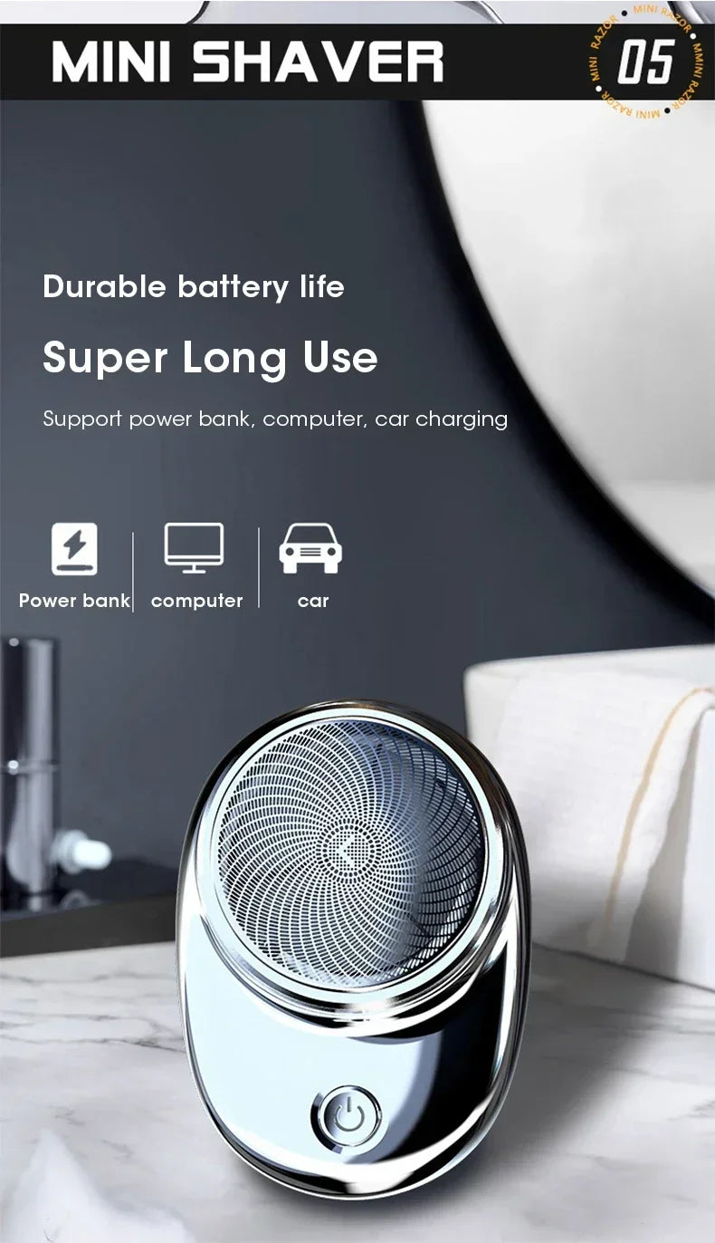 Upgraded Portable Men’s Razor – Wet/Dry, USB Rechargeable, Fast Charging