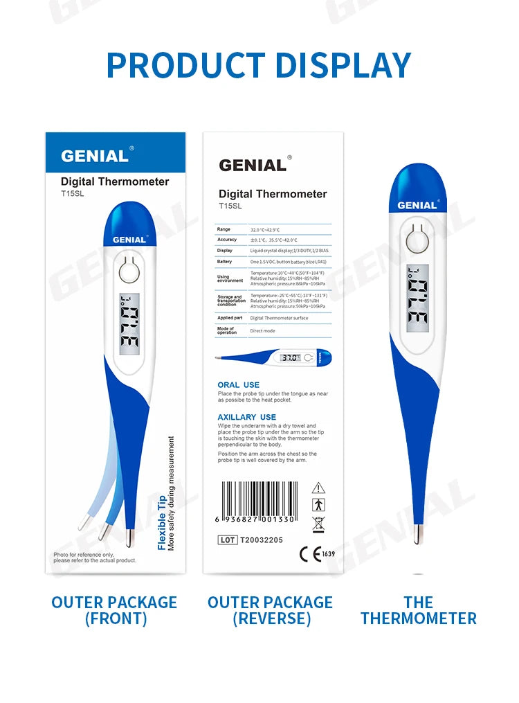 Digital Oral Thermometer – 15s Fast Reading for Adults