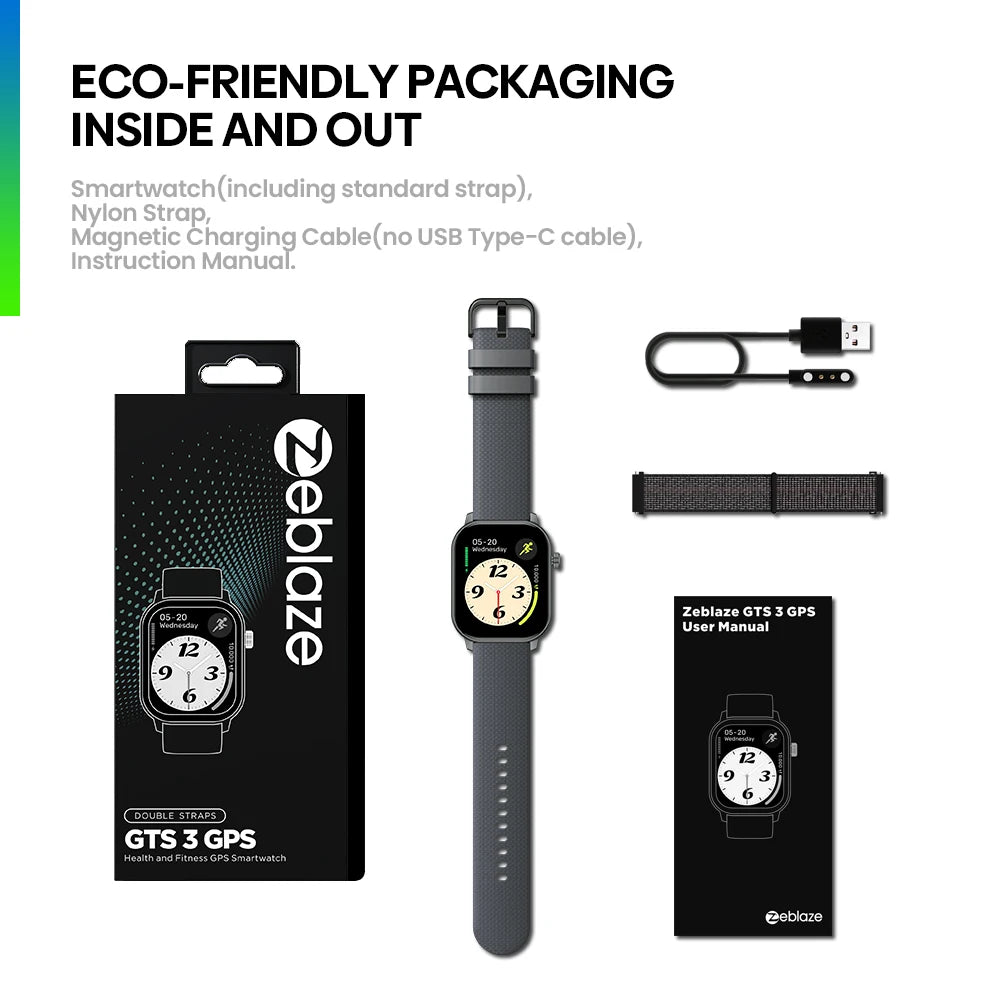 2025 Zeblaze GTS 3 GPS Smartwatch – 2.01" Sports & Health Tracker