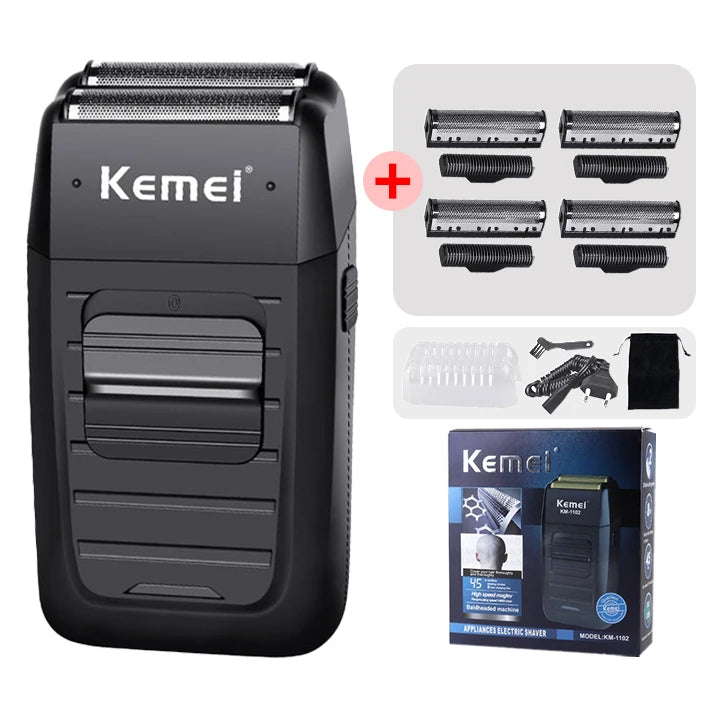 Kemei KM-1102 Cordless Twin Blade Men’s Shaver & Trimmer