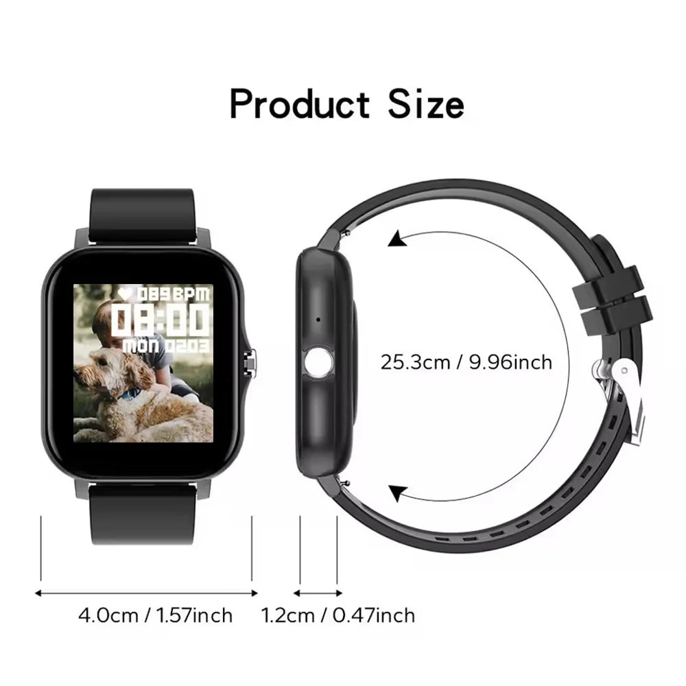 1.44" Bluetooth Smart Watch – Health Tracker for Android & iOS