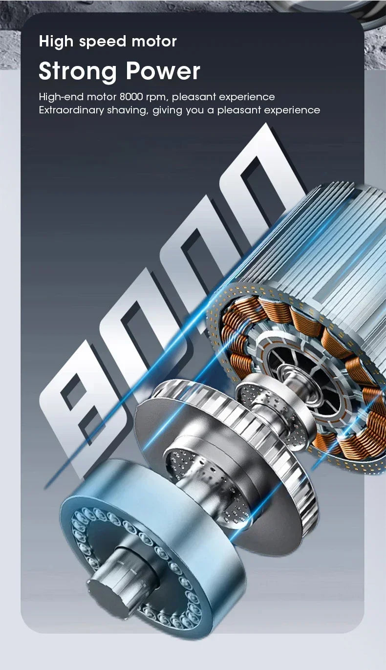 Upgraded Portable Men’s Razor – Wet/Dry, USB Rechargeable, Fast Charging