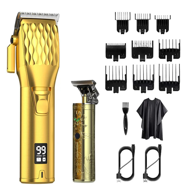 Professional Cordless Hair Clippers for Men with LCD Display