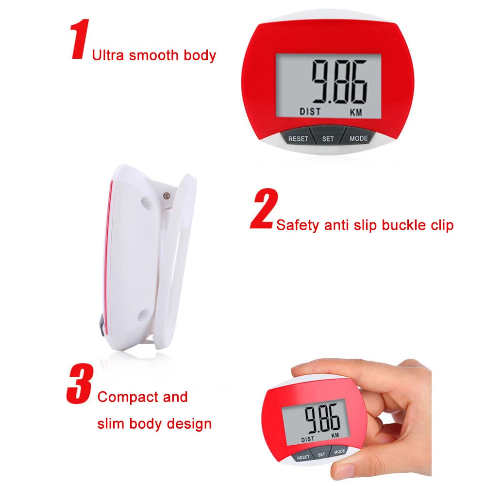 Digital Clip-On Pedometer – Step & Calorie Counter with LCD Display