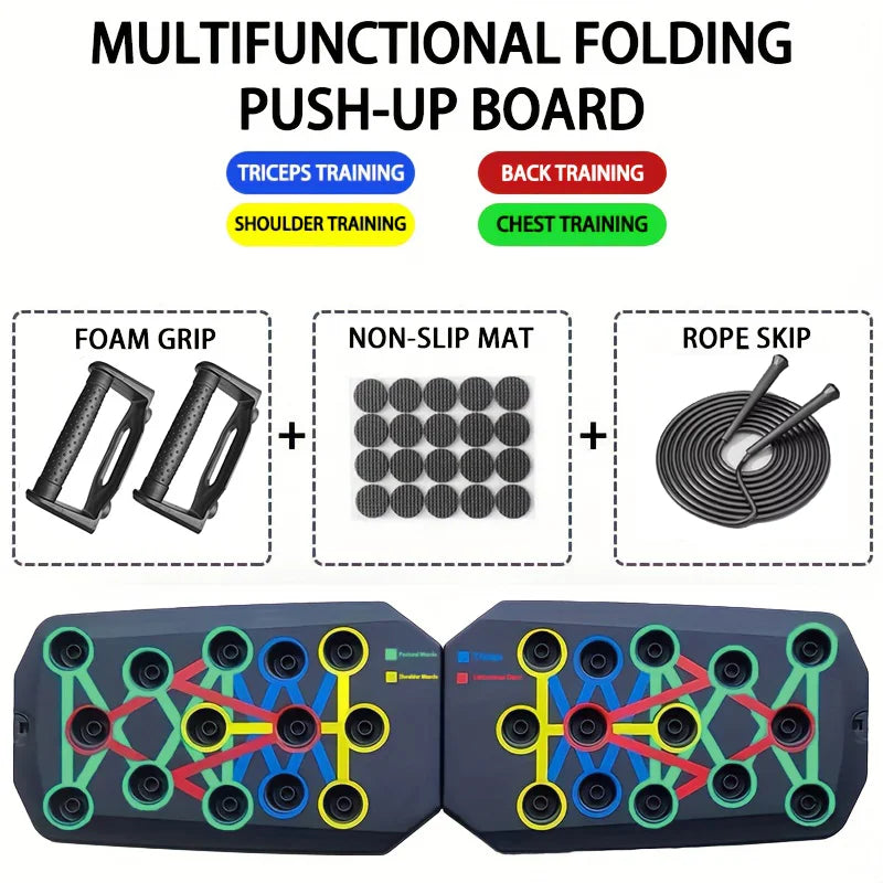Foldable Push-Up Board Set – Multifunctional Upper Body Trainer