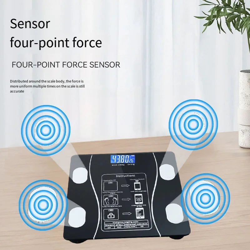 Smart Bluetooth Body Fat Scale – LED Digital Weight & Health Monitor