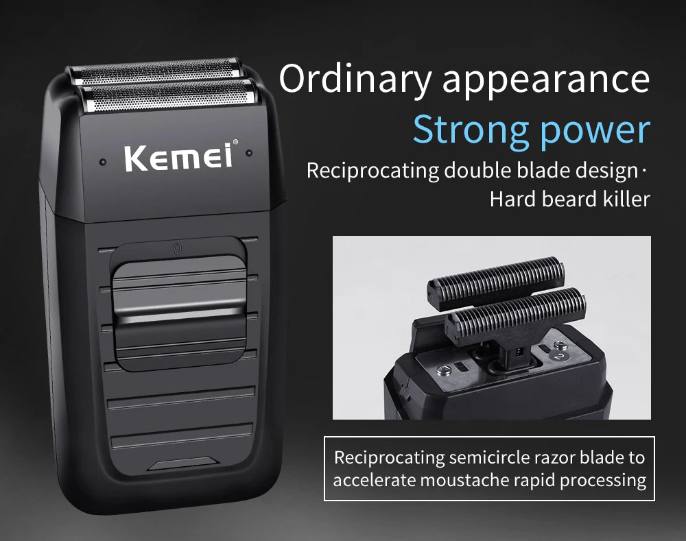 Kemei KM-1102 Cordless Twin Blade Men’s Shaver & Trimmer