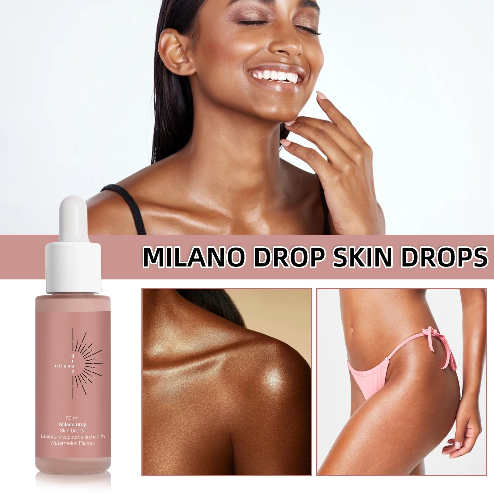 Self Tanning Drops – Natural Melanin Booster & Bronzer