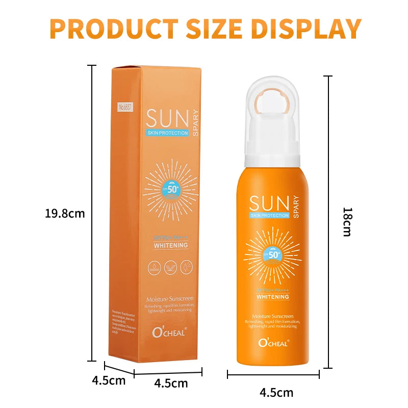 O’cheal Sunscreen Spray – 150ml Moisturizing & Anti-Aging SPF for Face & Body