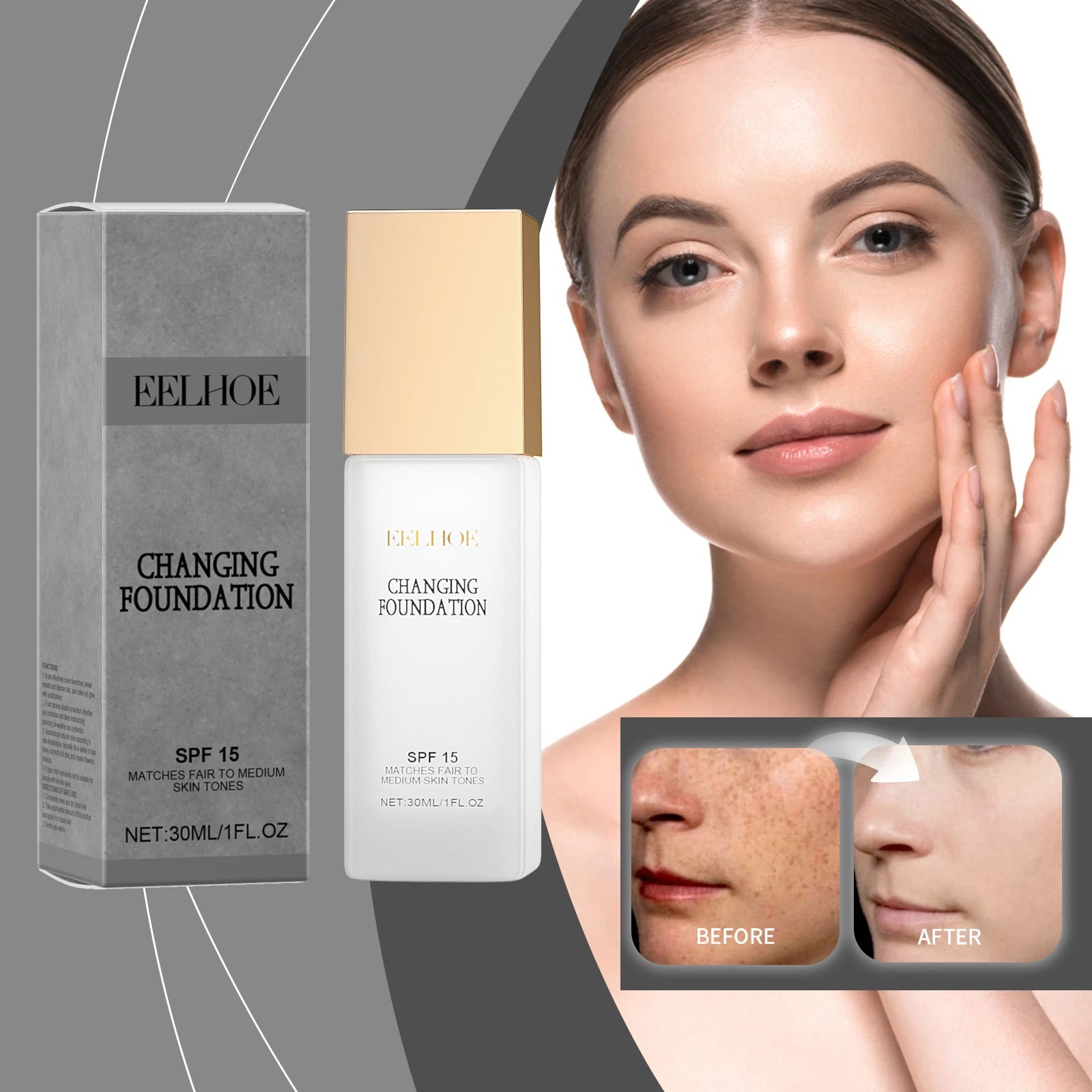 Full Coverage Matte Liquid Foundation with SPF15