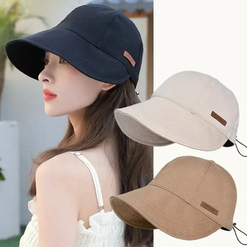 Adjustable Foldable Cotton Sunhat – UV Protection for Women’s Summer Outdoor Use