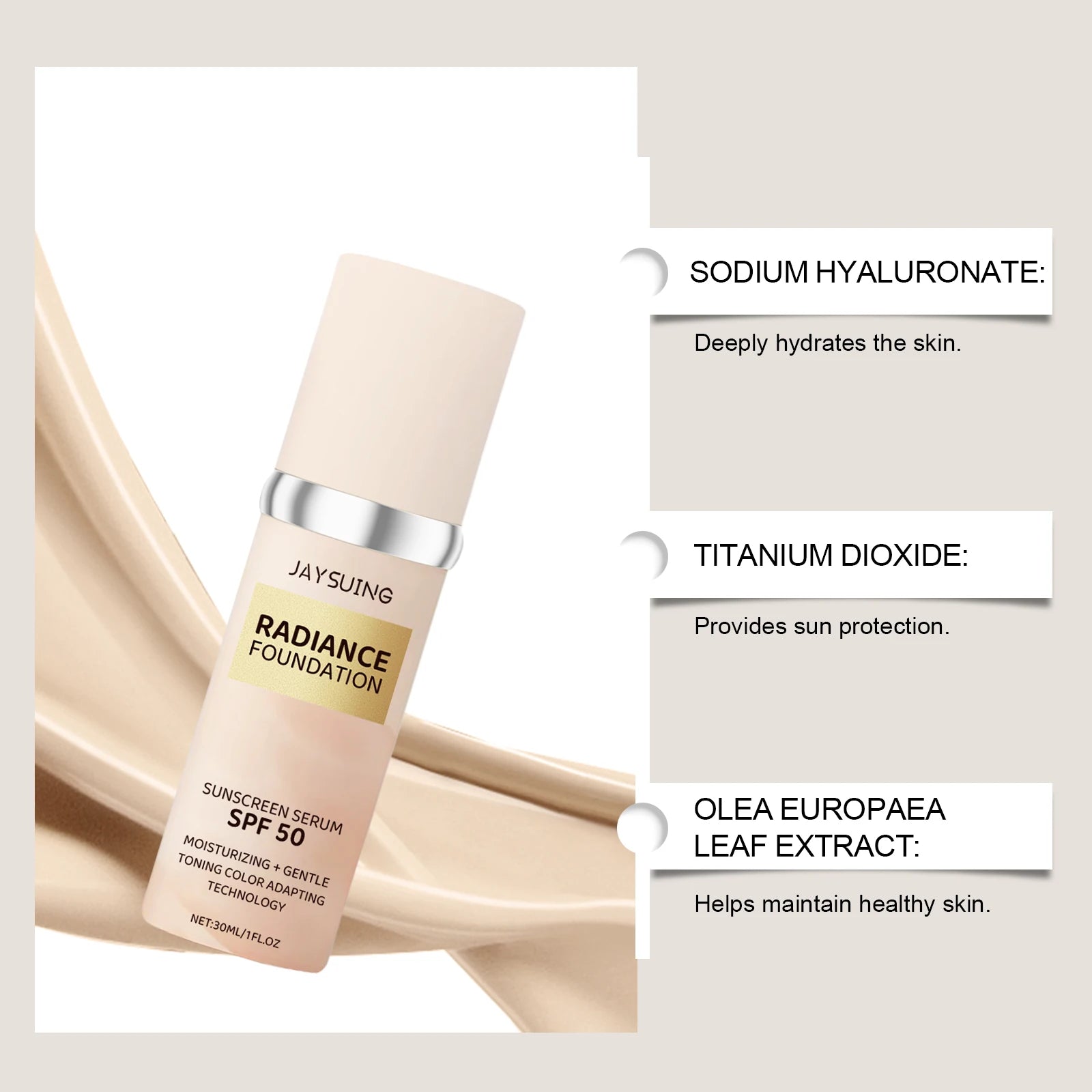 Lightweight Sunscreen Foundation Cream