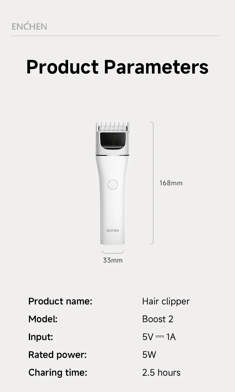 ENCHEN Cordless Hair Clipper & Beard Trimmer – Adjustable Body Groomer