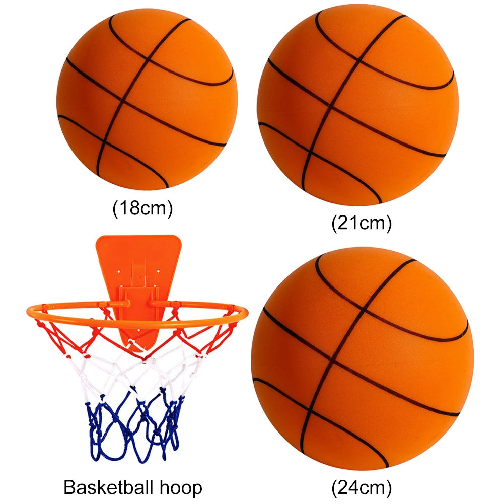 Indoor Silent Foam Basketball – Soft Mute Bounce Ball (18/21/24cm)