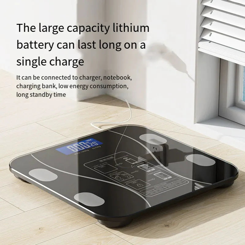 Smart Bluetooth Body Fat Scale – LED Digital Weight & Health Monitor