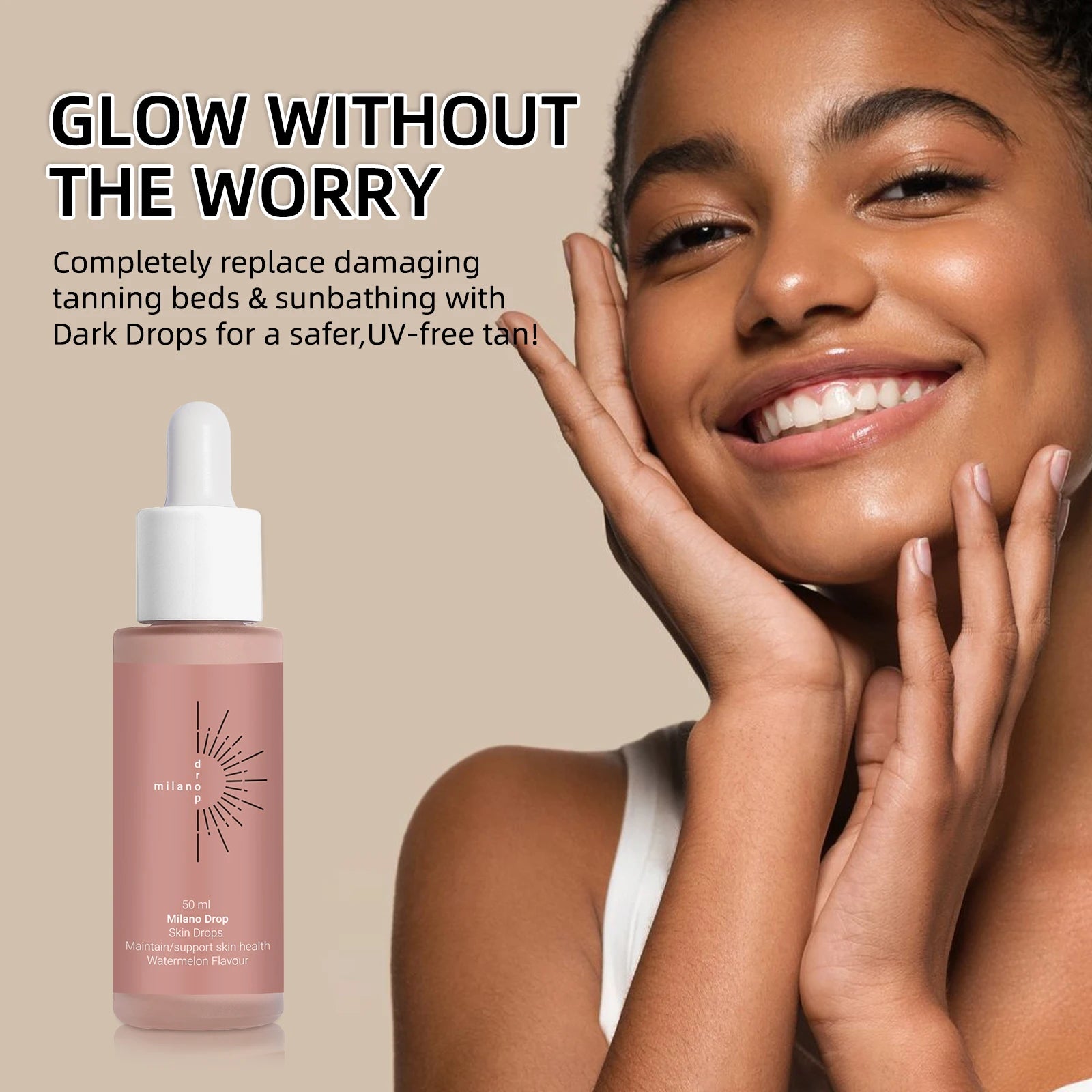 Self Tanning Drops – Natural Melanin Booster & Bronzer