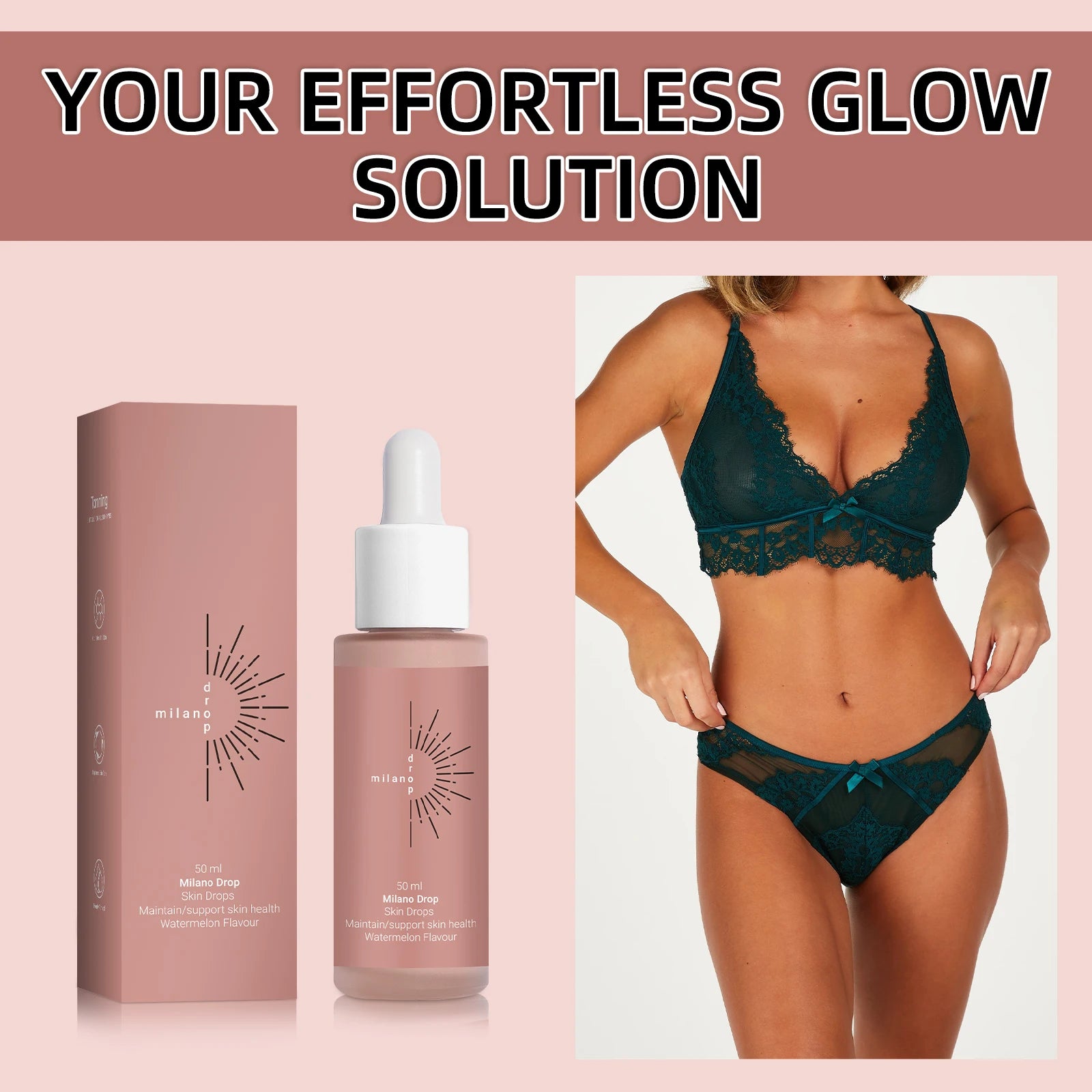 Self Tanning Drops – Natural Melanin Booster & Bronzer