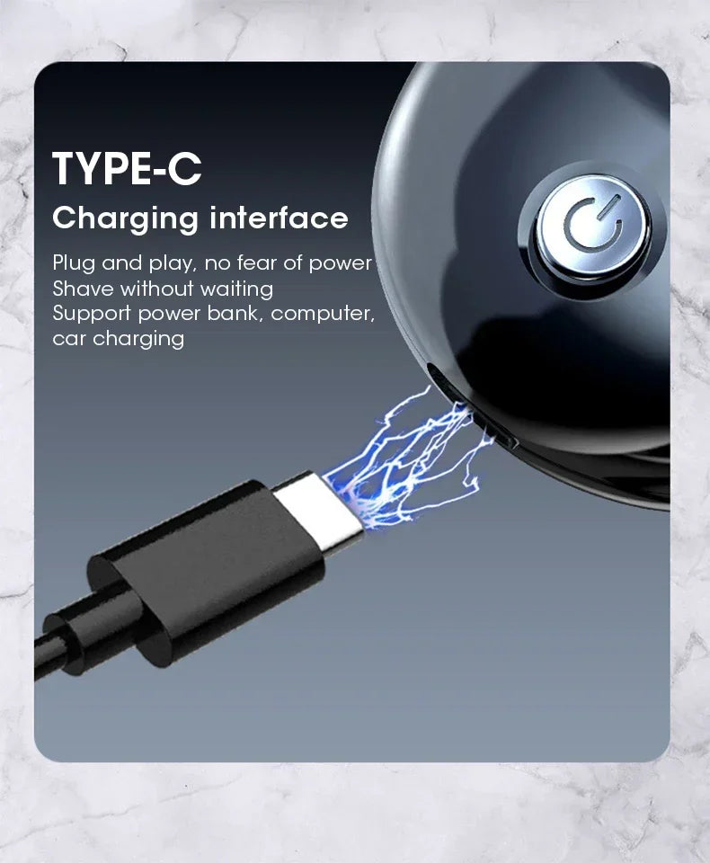 Upgraded Portable Men’s Razor – Wet/Dry, USB Rechargeable, Fast Charging