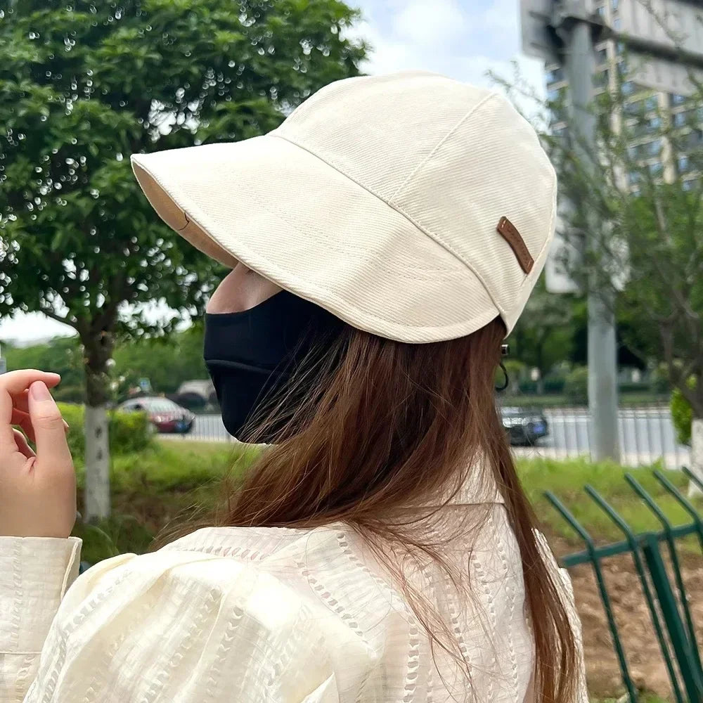 Adjustable Foldable Cotton Sunhat – UV Protection for Women’s Summer Outdoor Use
