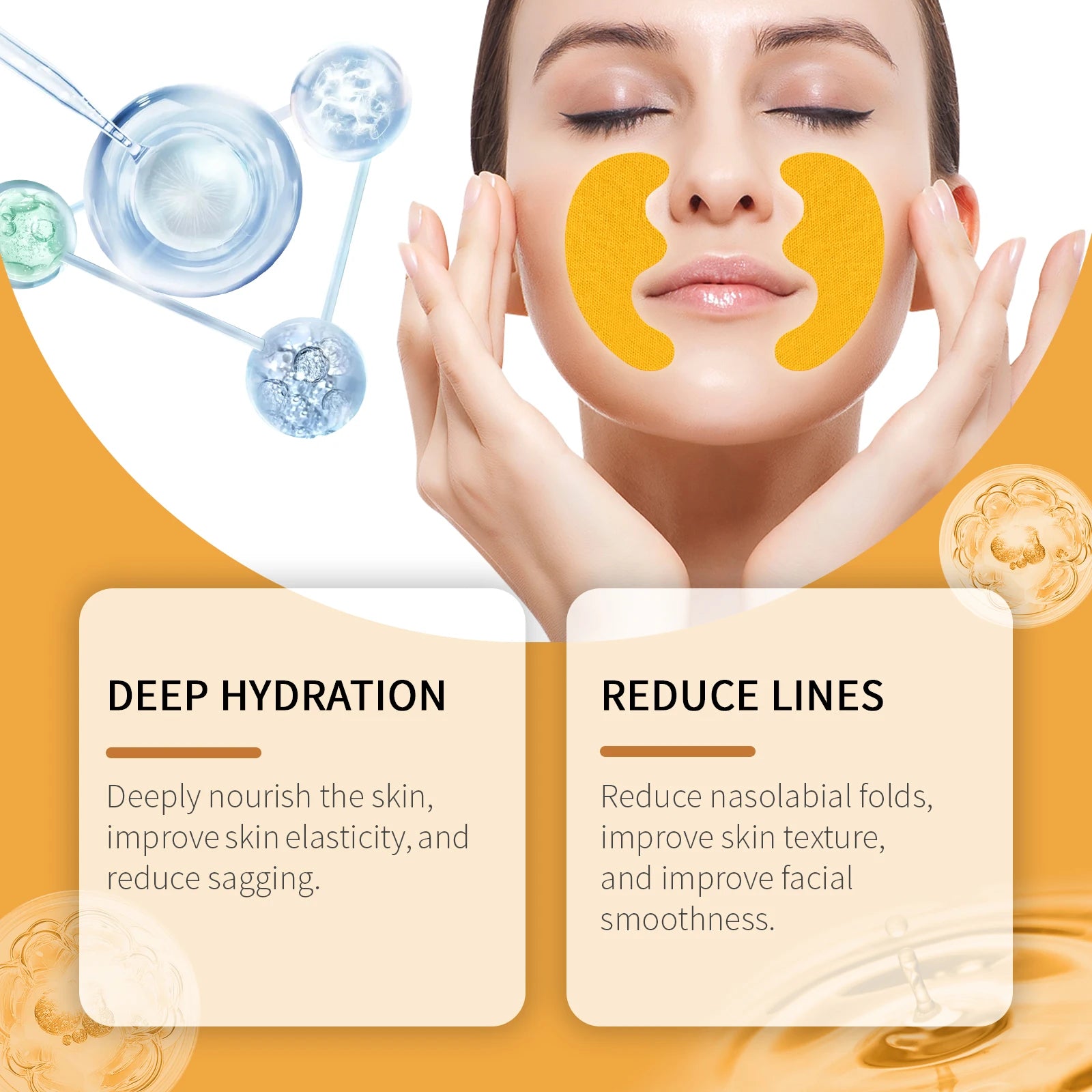 Nasolabial Fold Patches – Anti-Wrinkle & Hydrating Face Lifting Stickers