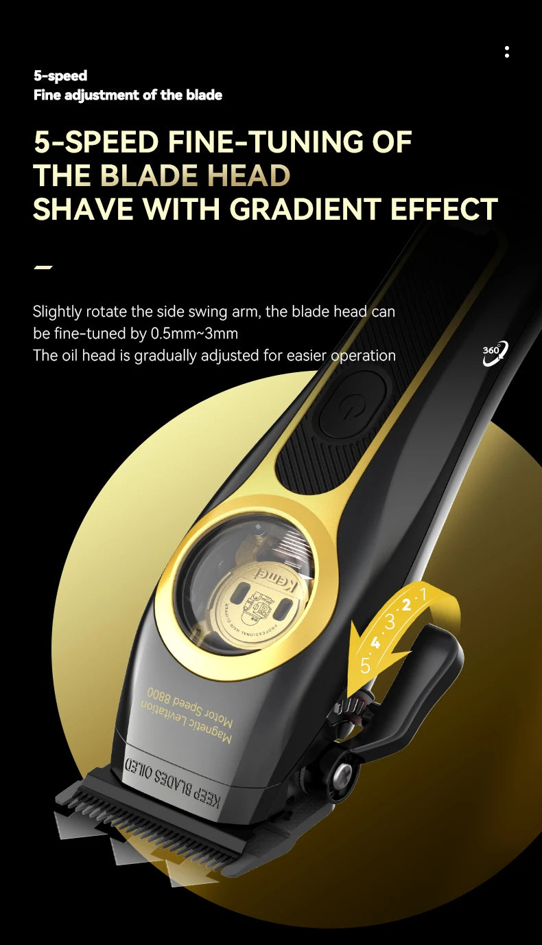 Kemei KM-2373 Professional Hair Clipper – Magnetic Motor & Charging Base