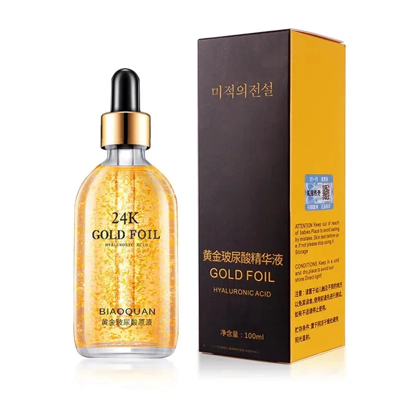 24K Gold Hyaluronic Acid Face Serum – Brightening & Firming Essence