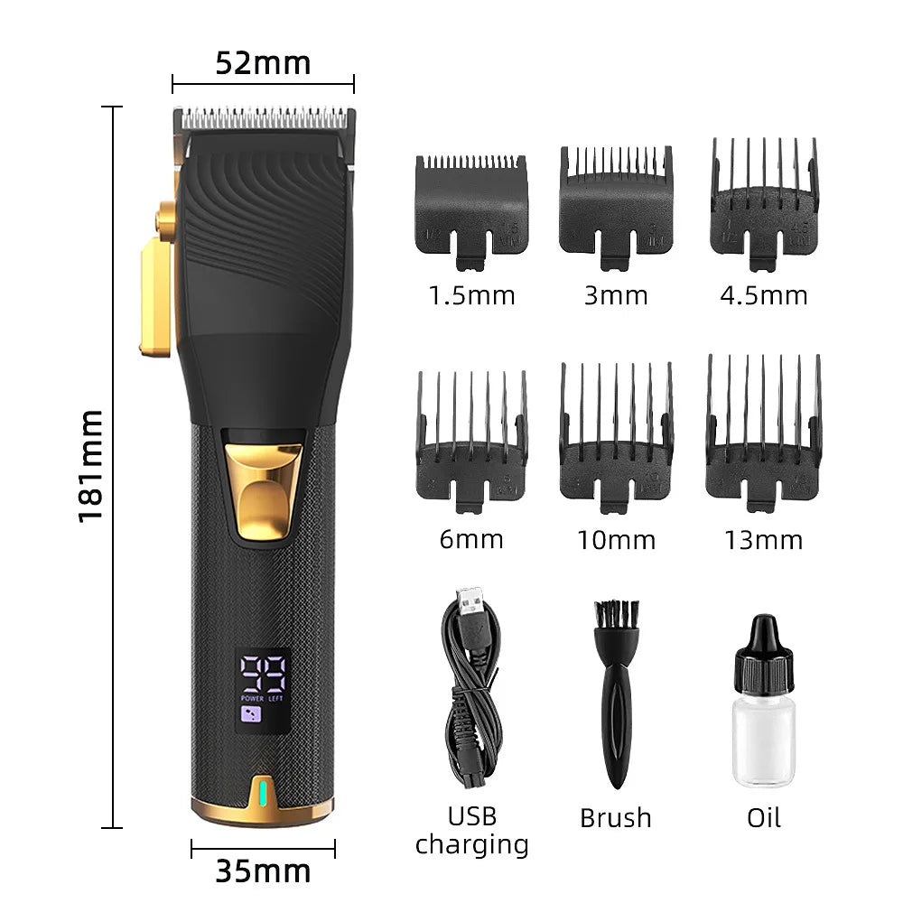 Professional Cordless Hair Clippers for Men with LCD Display