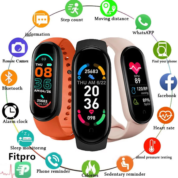 M6 Fitness Smart Watch – Heart & Health Tracker Bracelet