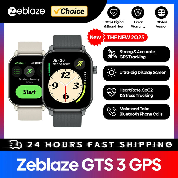 2025 Zeblaze GTS 3 GPS Smartwatch – 2.01" Sports & Health Tracker
