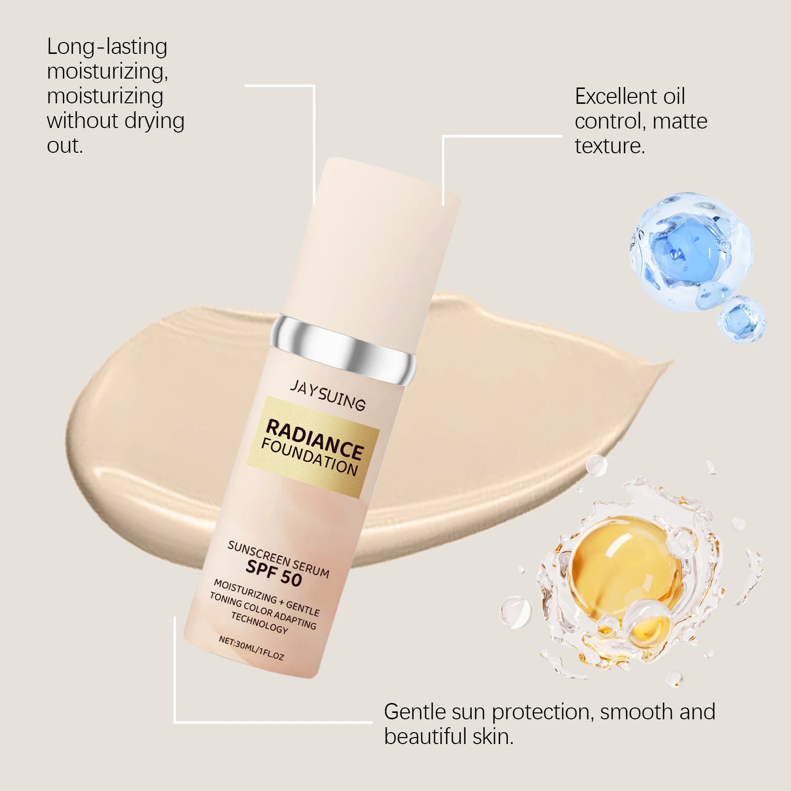 Lightweight Sunscreen Foundation Cream