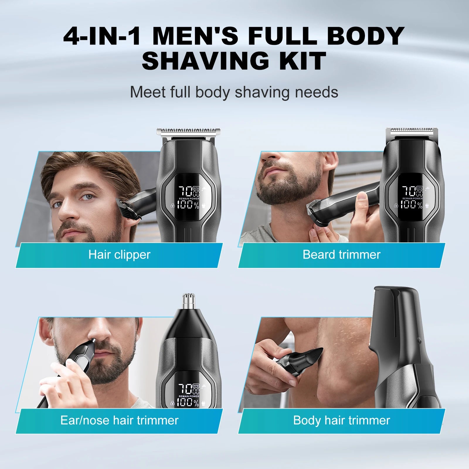 Kensen S30 4-in-1 Cordless Hair Clipper & Grooming Kit