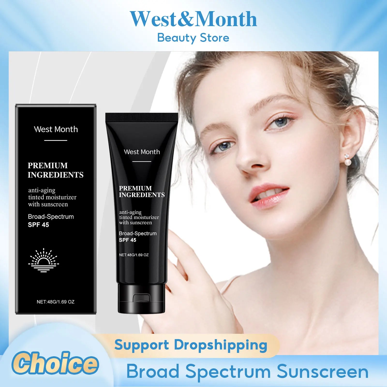 SPF45 Broad Spectrum Waterproof Sunscreen Cream