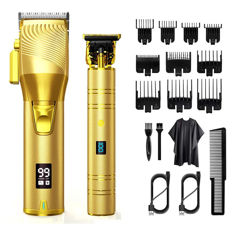 Professional Cordless Hair Clippers for Men with LCD Display