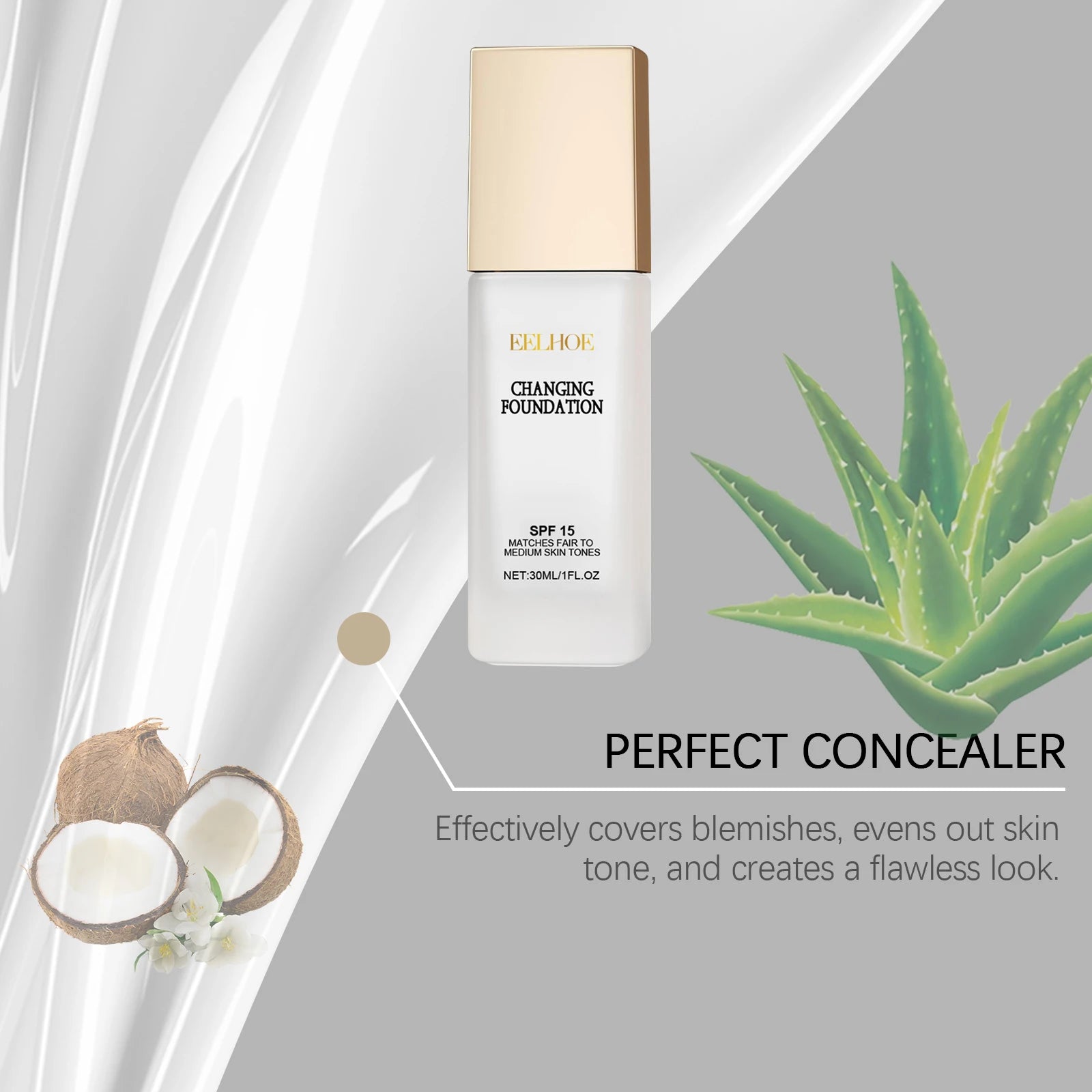 Full Coverage Matte Liquid Foundation with SPF15