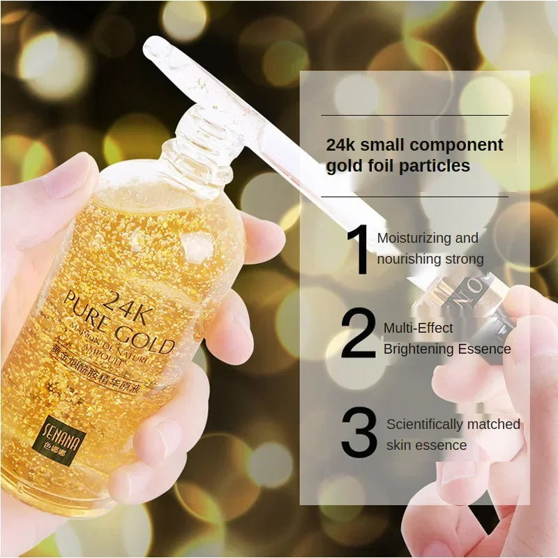 24K Gold Hyaluronic Acid Face Serum – Brightening & Firming Essence