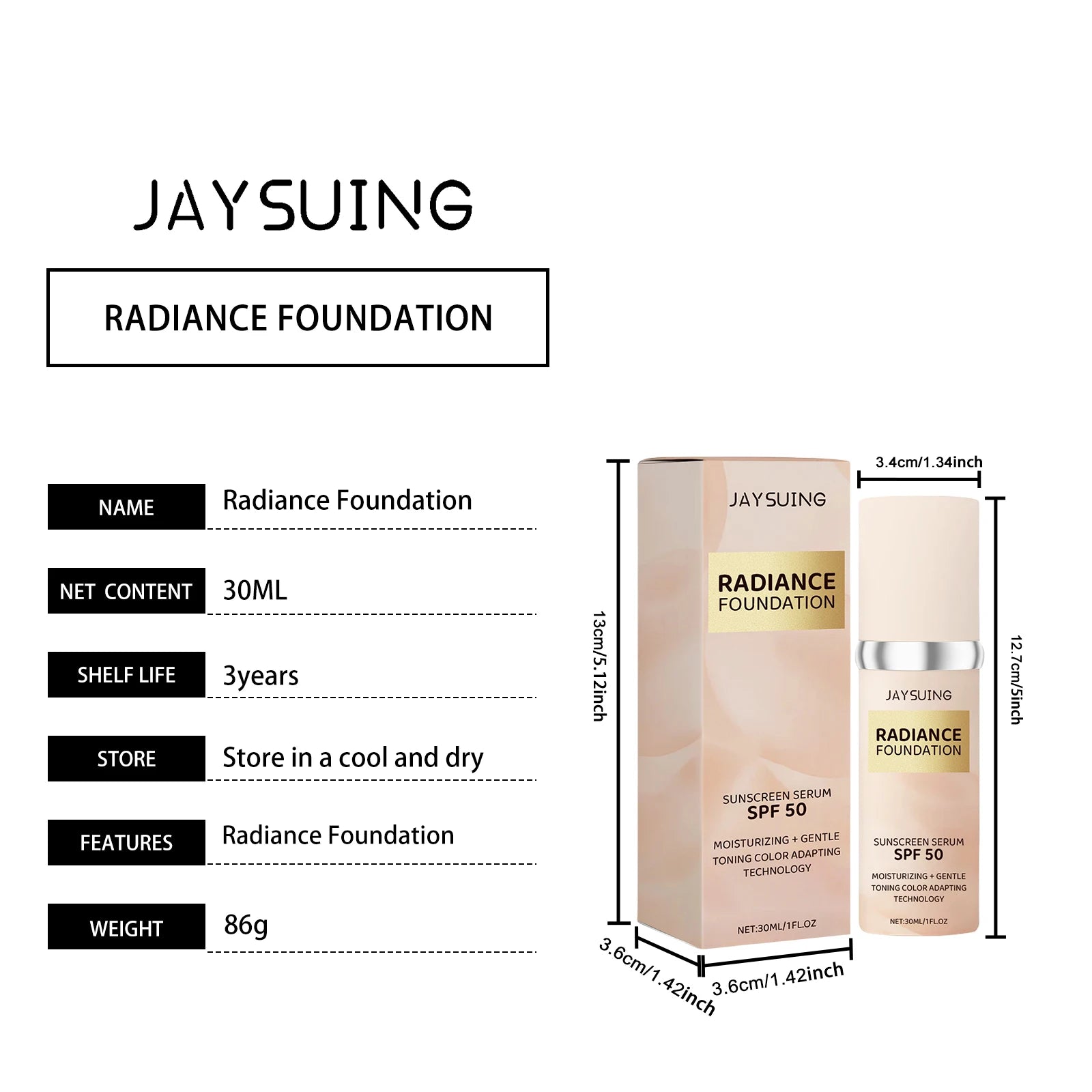 Lightweight Sunscreen Foundation Cream