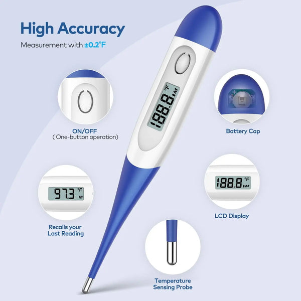Digital Oral Thermometer – 15s Fast Reading for Adults