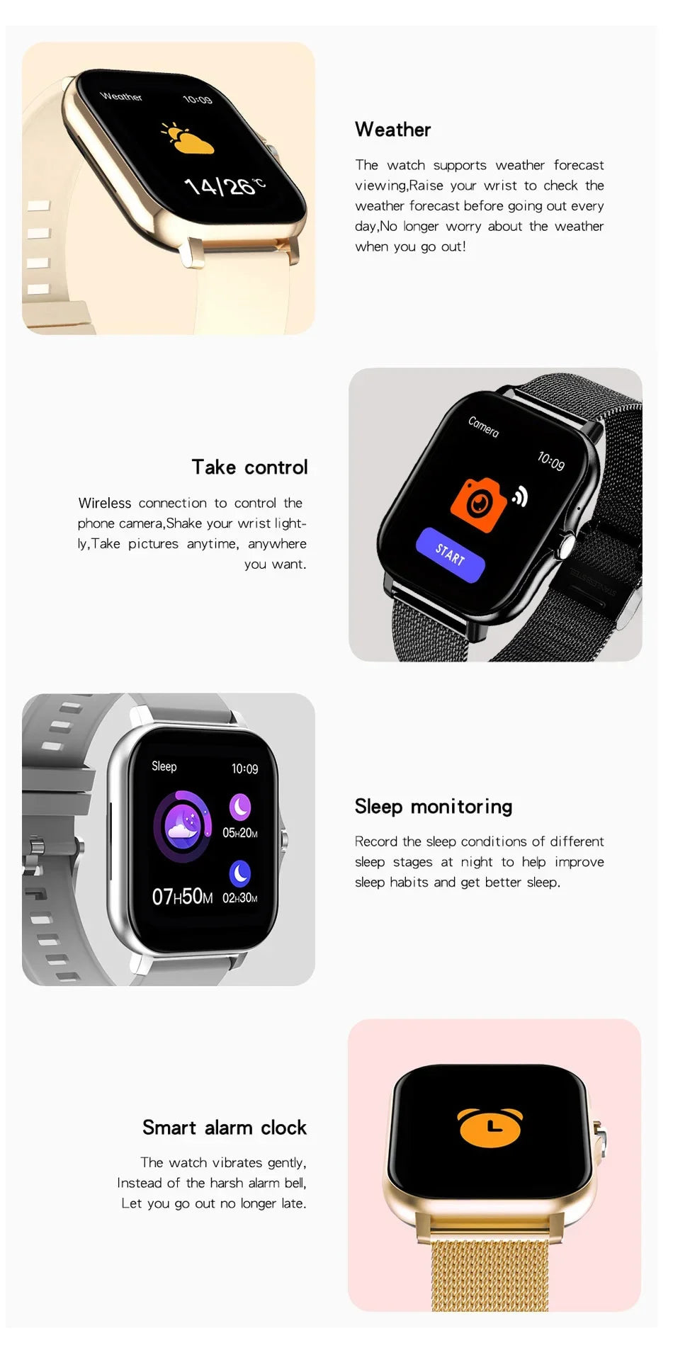 1.44" Bluetooth Smart Watch – Health Tracker for Android & iOS