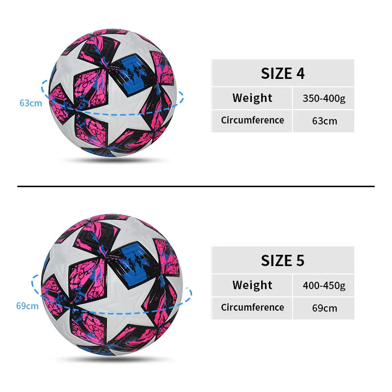 Standard Soccer Ball – Professional Seamless PU Football (Sizes 4 & 5)