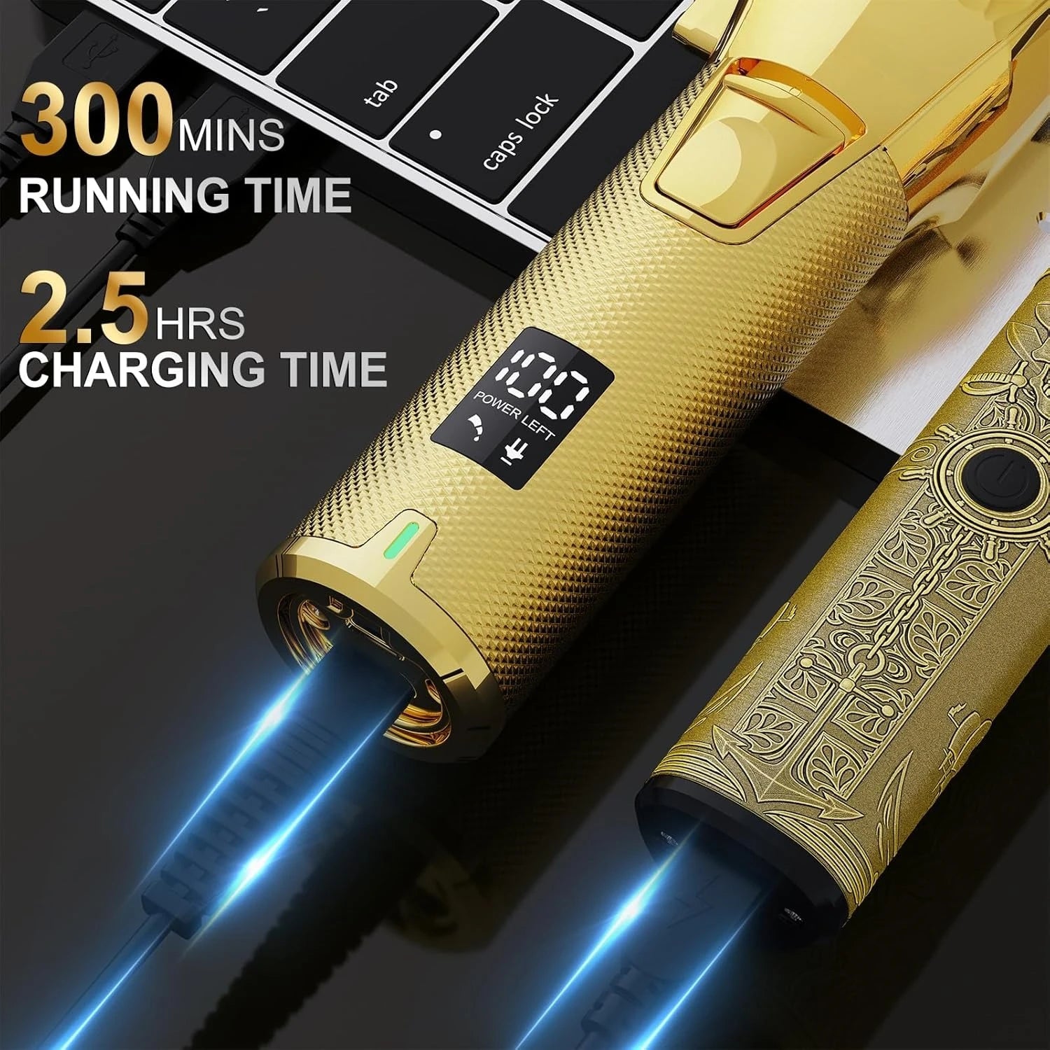 Professional Cordless Hair Clippers for Men with LCD Display