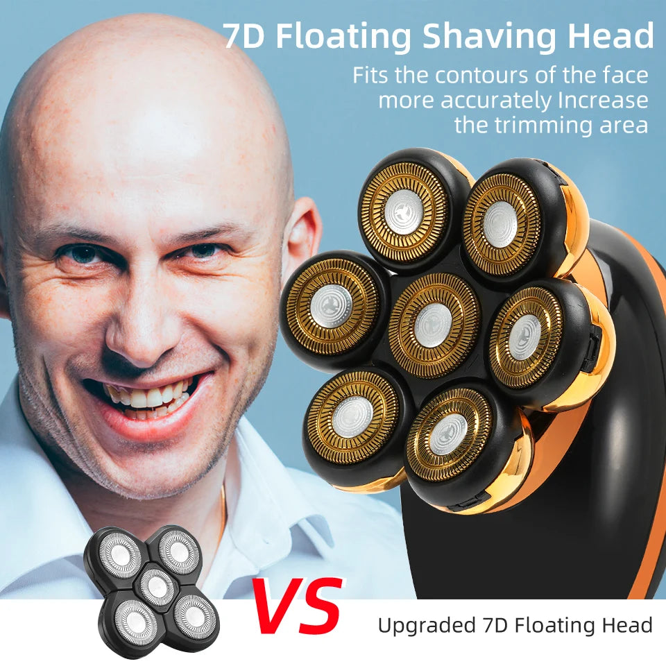 Men’s 7D Floating Electric Shaver – Wet & Dry Rechargeable Razor