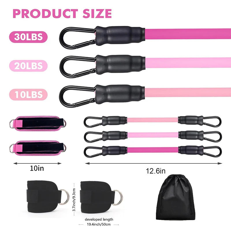 TPE Resistance Bands with Ankle Straps – Leg & Glute Training Set
