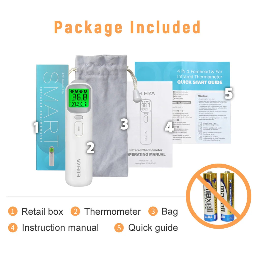 ELERA Infrared Thermometer – Non-Contact Forehead & Ear Temperature Scanner