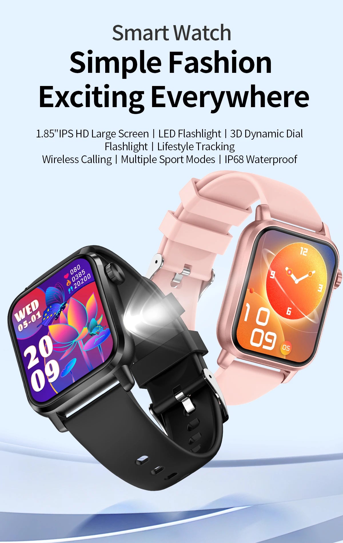 Men's Bluetooth Call Smart Watch – IP68 Waterproof Fitness Tracker